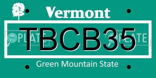 TBCB35 Vermont License Plate