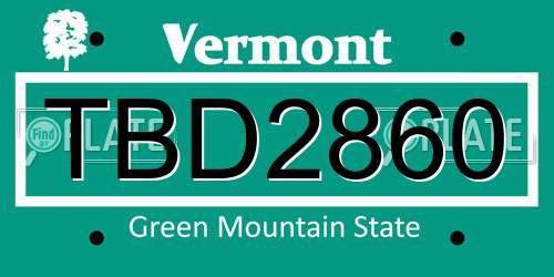 TBD2860 Vermont License Plate