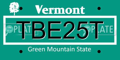 TBE25T Vermont License Plate
