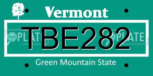 TBE282 Vermont License Plate