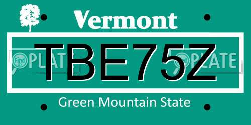 TBE75Z Vermont License Plate
