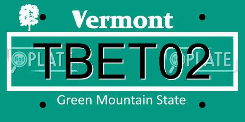 TBET02 Vermont License Plate