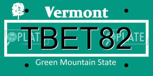 TBET82 Vermont License Plate