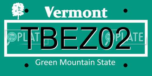 TBEZ02 Vermont License Plate