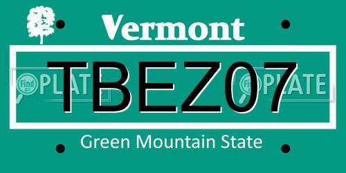 TBEZ07 Vermont License Plate