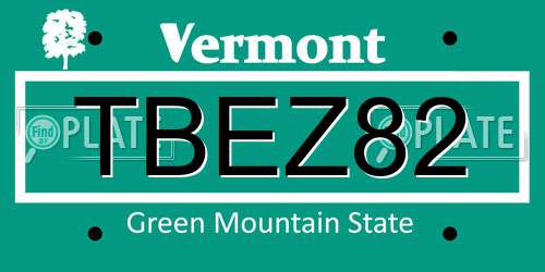 TBEZ82 Vermont License Plate