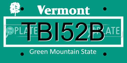 TBI52B Vermont License Plate