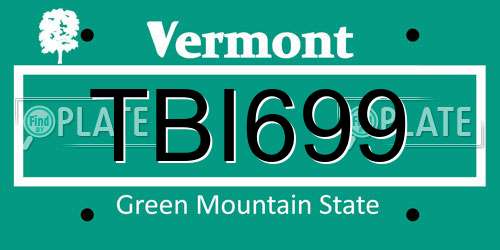 TBI699 Vermont License Plate