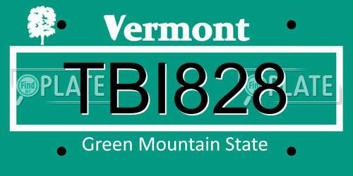 TBI828 Vermont License Plate
