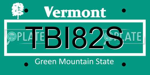 TBI82S Vermont License Plate