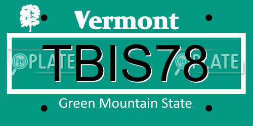 TBIS78 Vermont License Plate