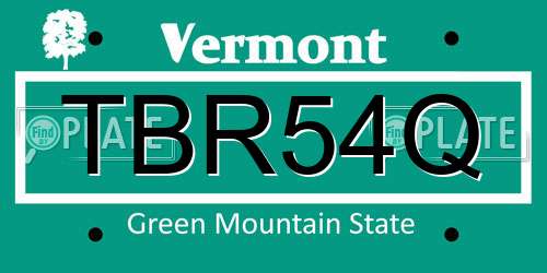 TBR54Q Vermont License Plate