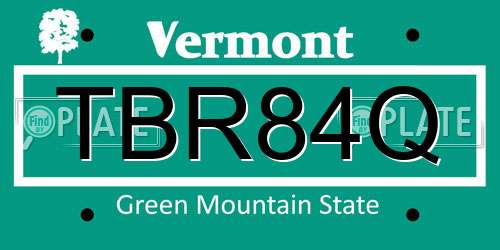 TBR84Q Vermont License Plate