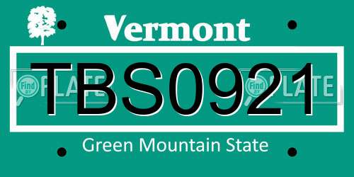TBS0921 Vermont License Plate