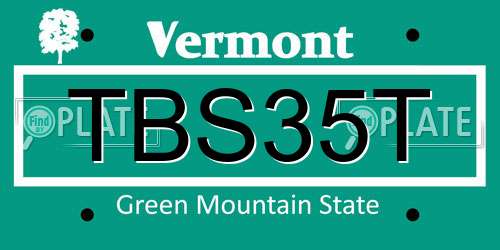TBS35T Vermont License Plate