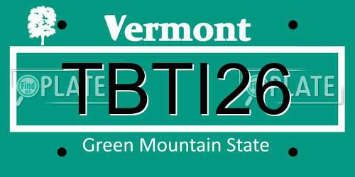 TBTI26 Vermont License Plate