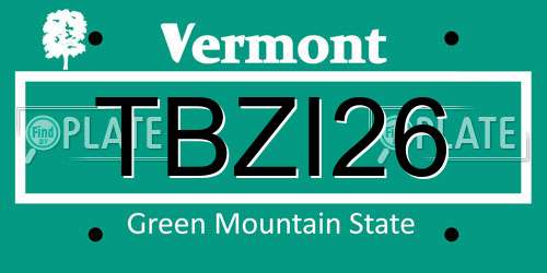 TBZI26 Vermont License Plate