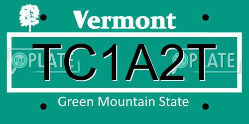 TC1A2T Vermont License Plate