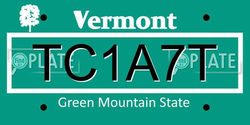 TC1A7T Vermont License Plate