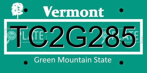 TC2G285 Vermont License Plate