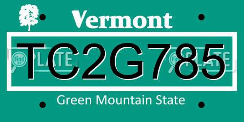TC2G785 Vermont License Plate