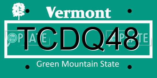 TCDQ48 Vermont License Plate