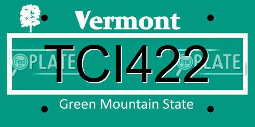 TCI422 Vermont License Plate