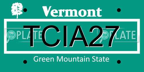 TCIA27 Vermont License Plate