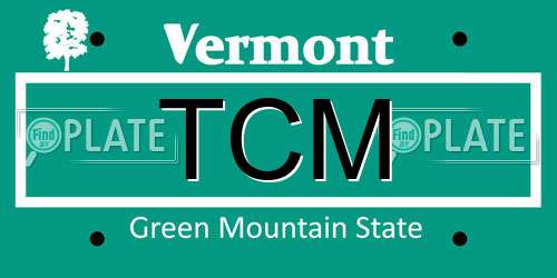 TCM Vermont License Plate