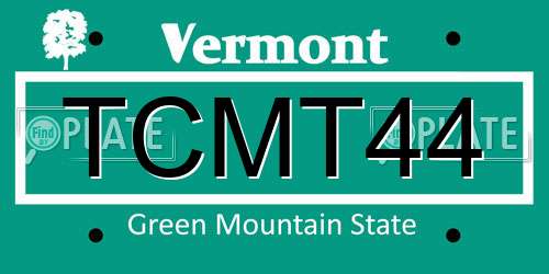 TCMT44 Vermont License Plate