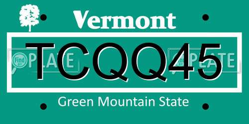 TCQQ45 Vermont License Plate