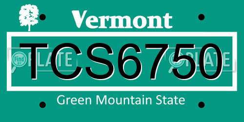 TCS6750 Vermont License Plate