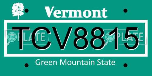 TCV8815 Vermont License Plate