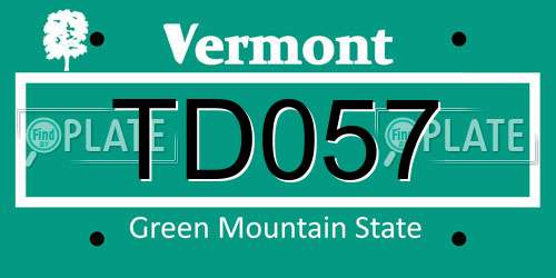 TD057 Vermont License Plate