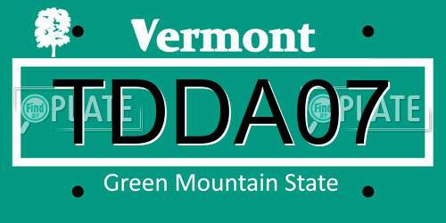 TDDA07 Vermont License Plate
