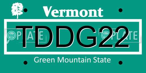 TDDG22 Vermont License Plate