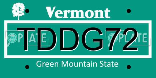 TDDG72 Vermont License Plate