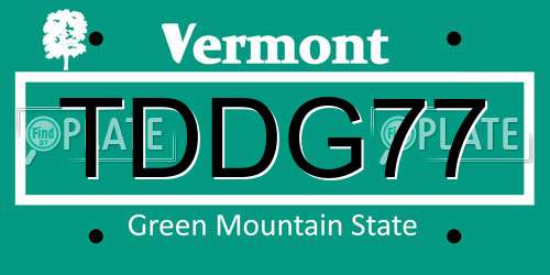 TDDG77 Vermont License Plate