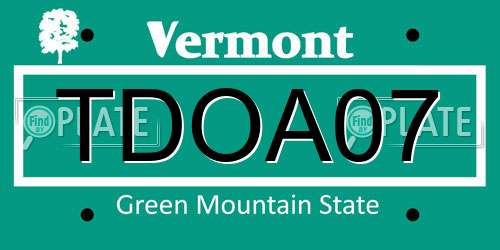 TDOA07 Vermont License Plate