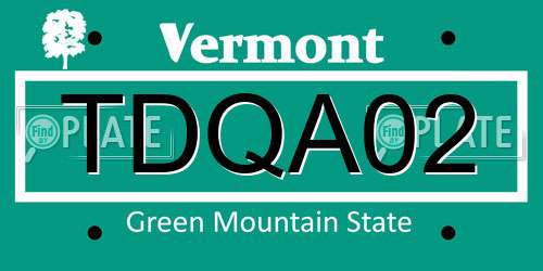 TDQA02 Vermont License Plate