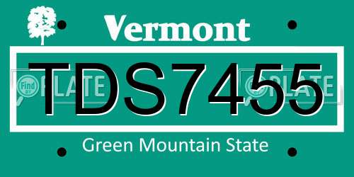 TDS7455 Vermont License Plate