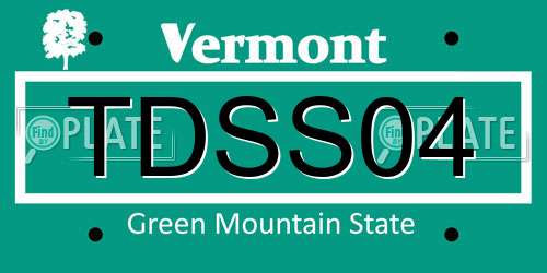 TDSS04 Vermont License Plate