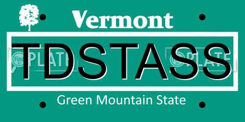 TDSTASS Vermont License Plate