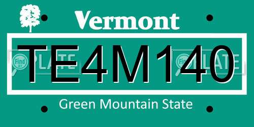 TE4M140 Vermont License Plate