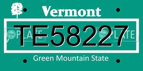 TE58227 Vermont License Plate