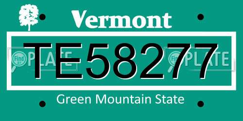 TE58277 Vermont License Plate