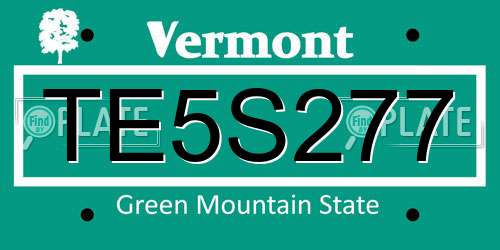 TE5S277 Vermont License Plate