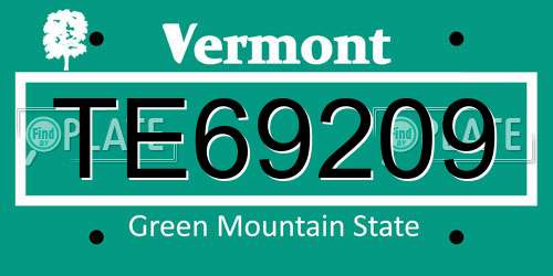 TE69209 Vermont License Plate