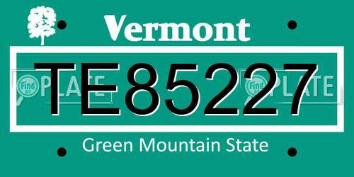 TE85227 Vermont License Plate