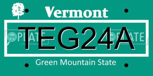 TEG24A Vermont License Plate